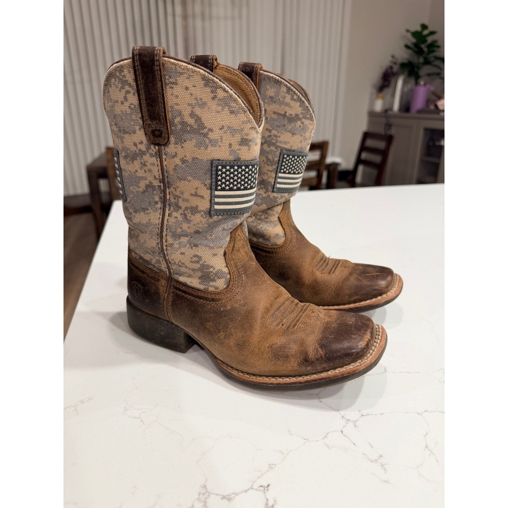 Ariat Youth‎ Western Cowboy Boots 10027279 US 1.5 Brown Digital Camo Square Toe